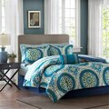 Madison Park Essentials Madison Park Serenity Complete Bed and Sheet Set, Full - Blue MPE10-056